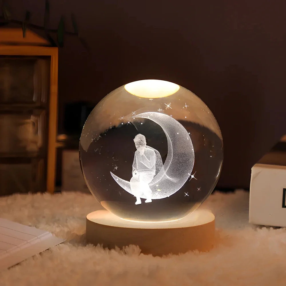 Dekorativ LED natlampe med solsystemmotiv