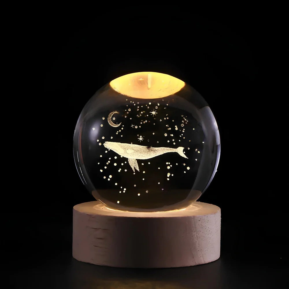 Dekorativ LED natlampe med solsystemmotiv