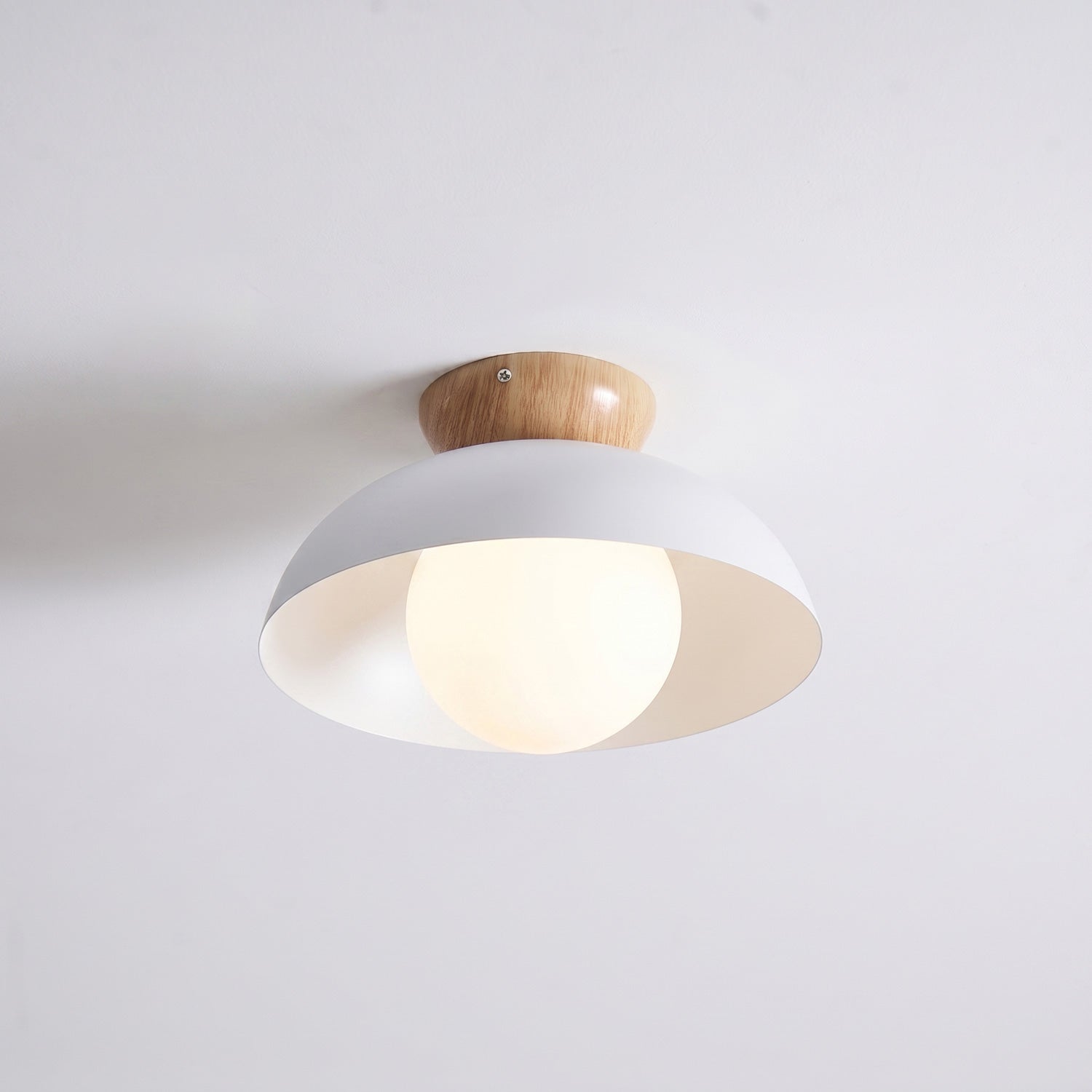 Sloped Ceiling Light Fixture White Glass Shade E26 Base Vaulted Room