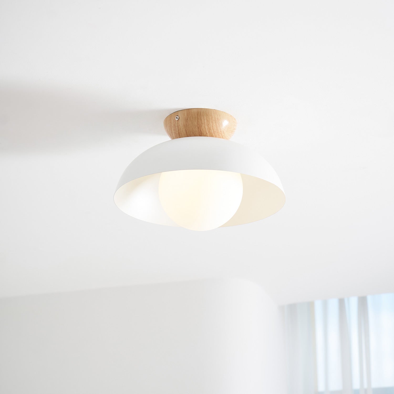 Sloped Ceiling Light Fixture White Glass Shade E26 Base Vaulted Room