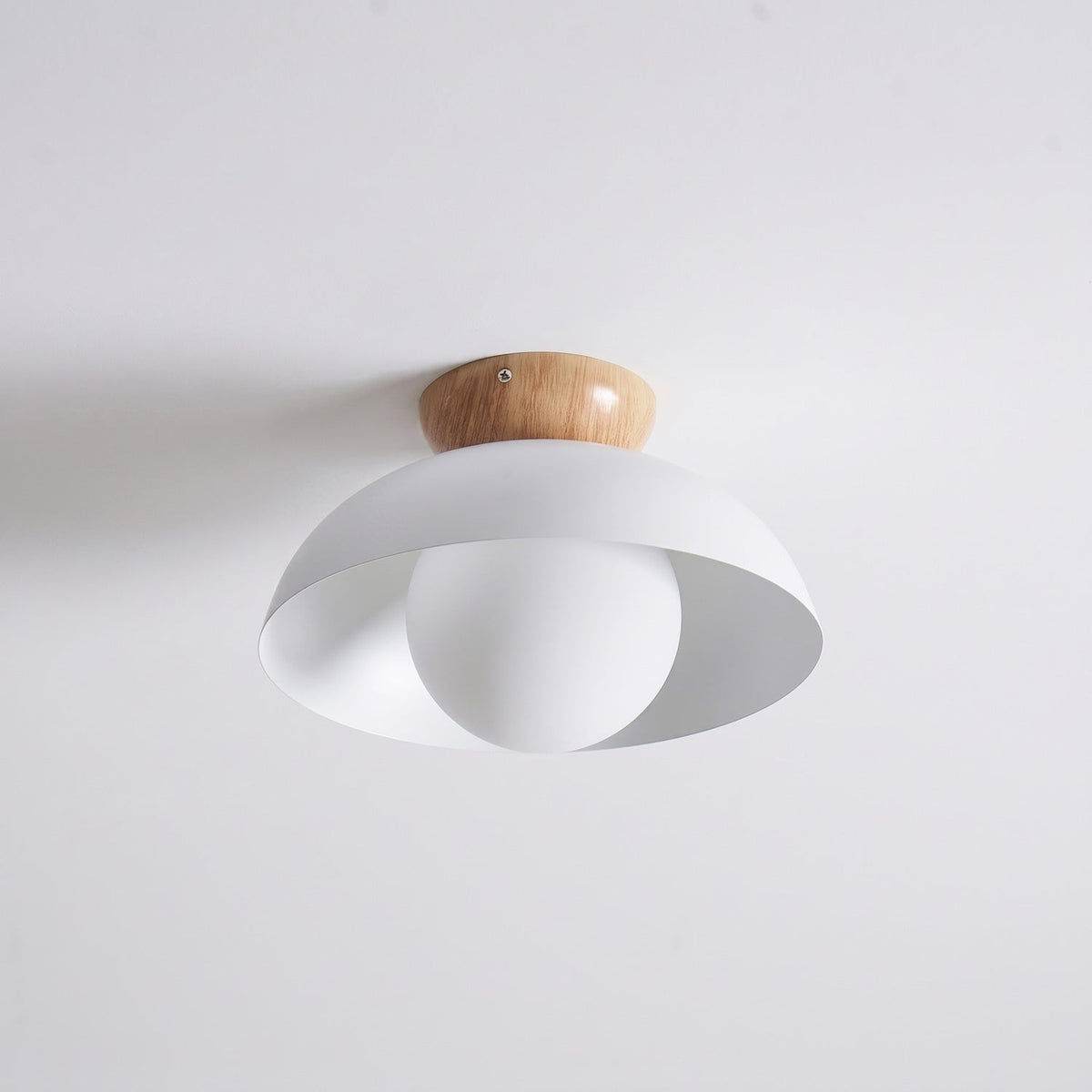 Sloped Ceiling Light Fixture White Glass Shade E26 Base Vaulted Room