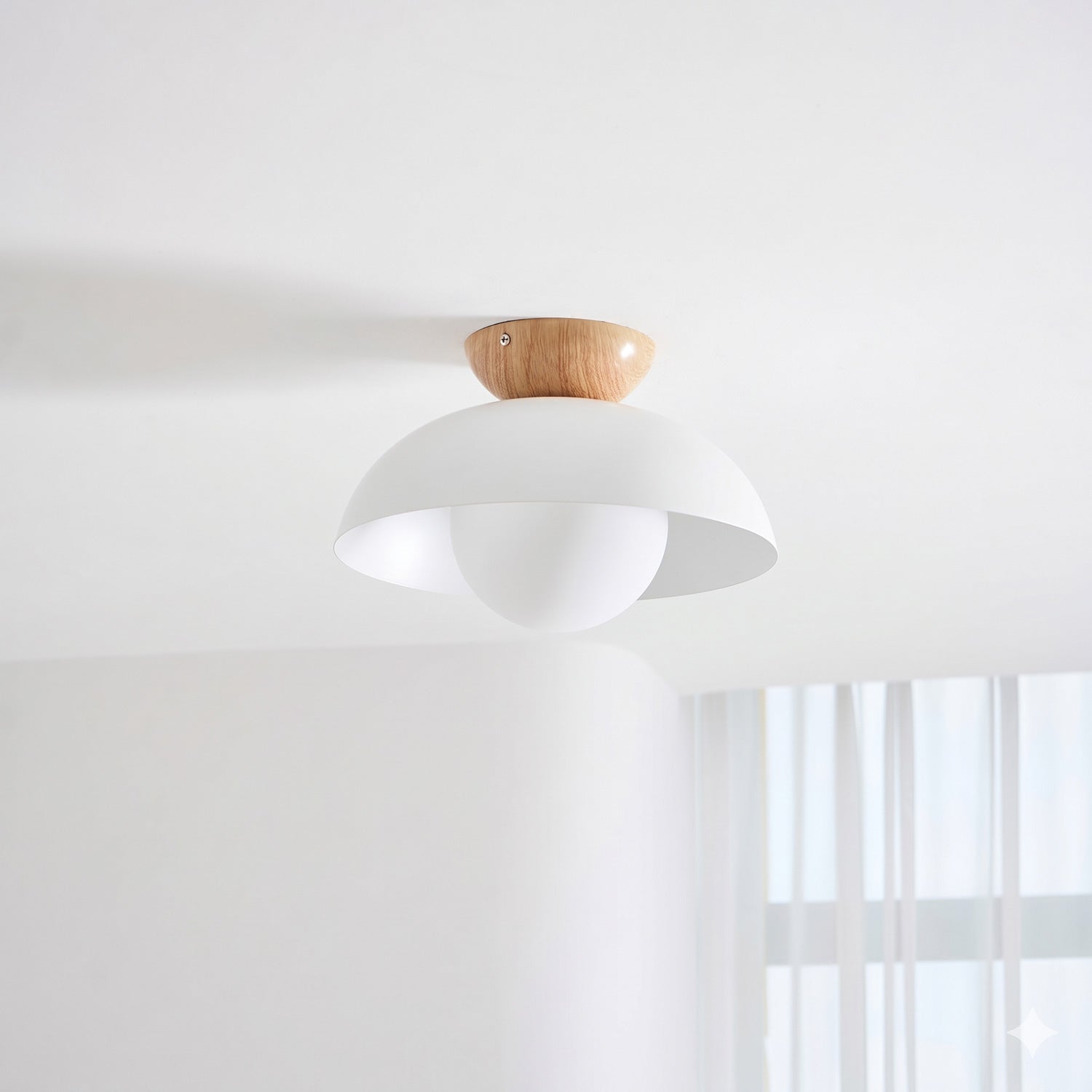 Sloped Ceiling Light Fixture White Glass Shade E26 Base Vaulted Room