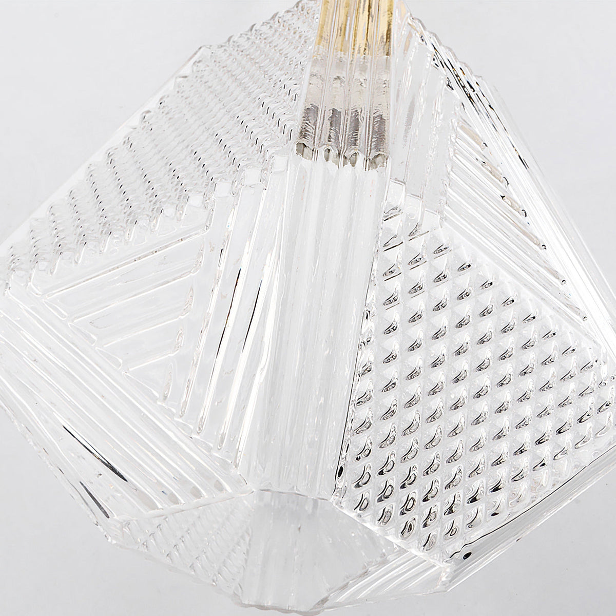 Art Deco Ceiling Light Diamond Cut Glass Brass Finish for Bedside