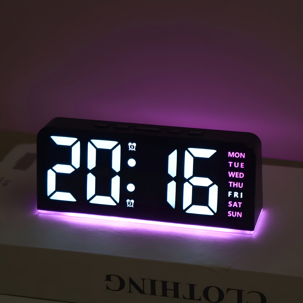 Digitalt LED bordvækkeur med stor skærm