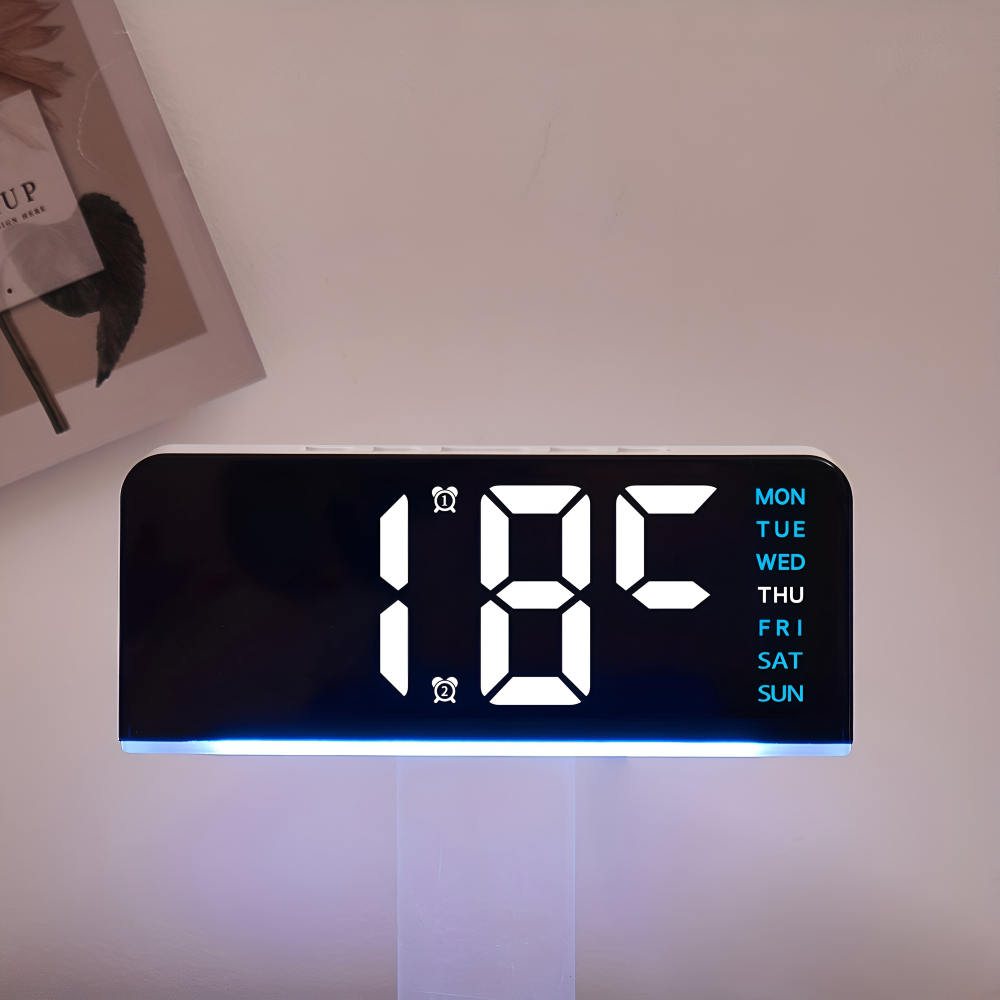 Digitalt LED bordvækkeur med stor skærm