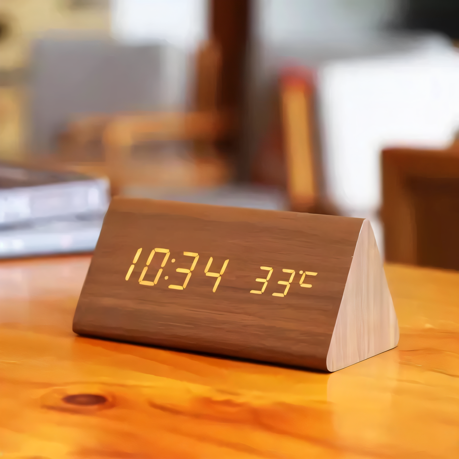 Digitalt LED vækkeur med temperaturmåler