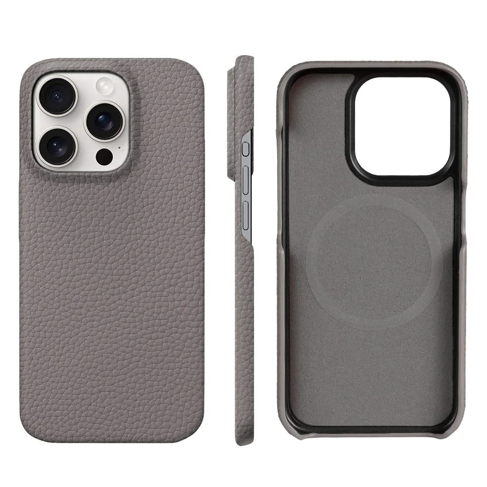 iPhone Leather Case MagSafe Compatible Slim Raised Camera Edge