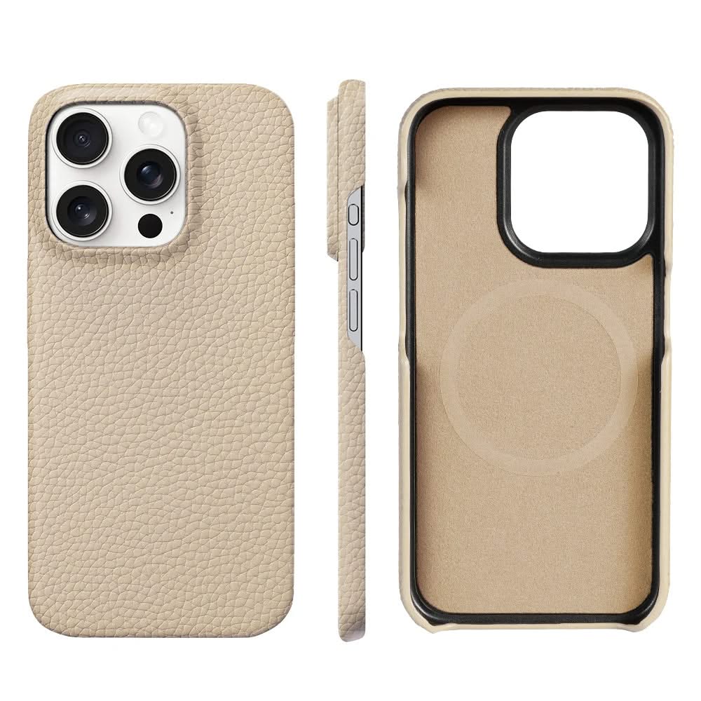 iPhone Leather Case MagSafe Compatible Slim Raised Camera Edge