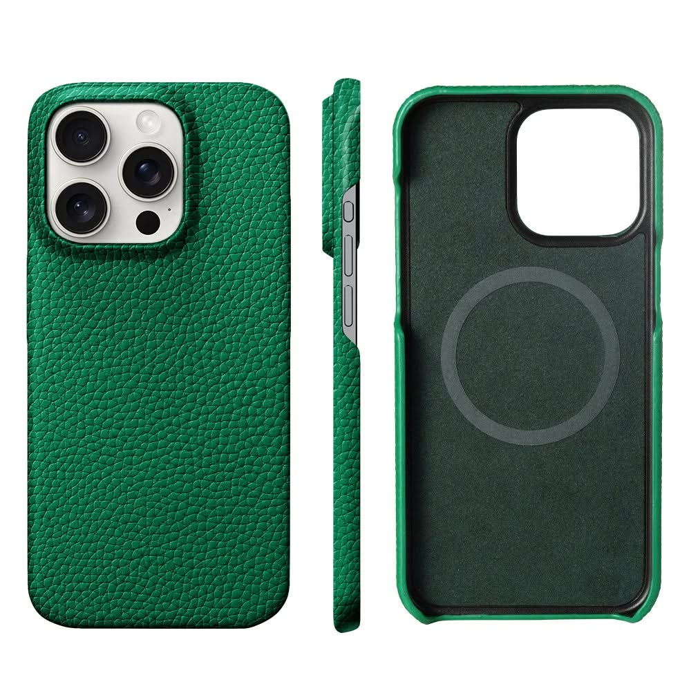 iPhone Leather Case MagSafe Compatible Slim Raised Camera Edge