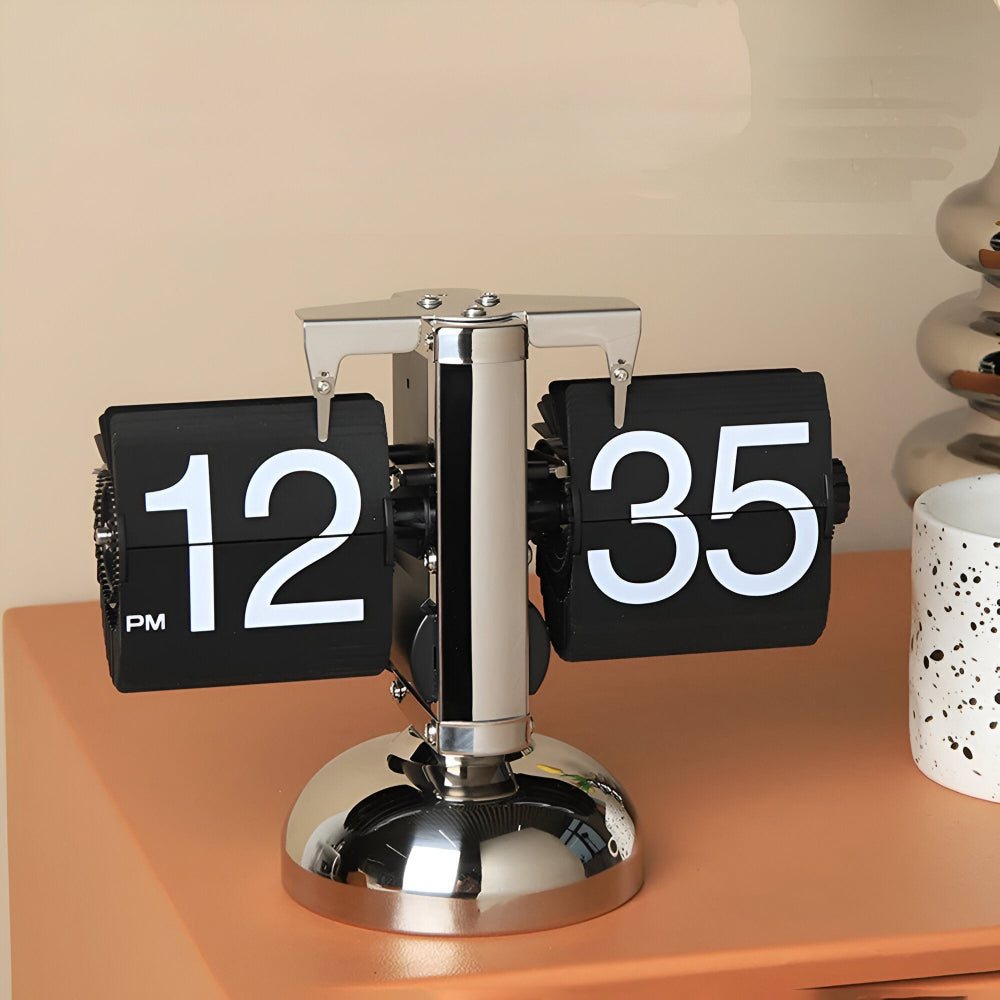Flip bordur mekanisk bladdisplay med delt display og rund metalbase