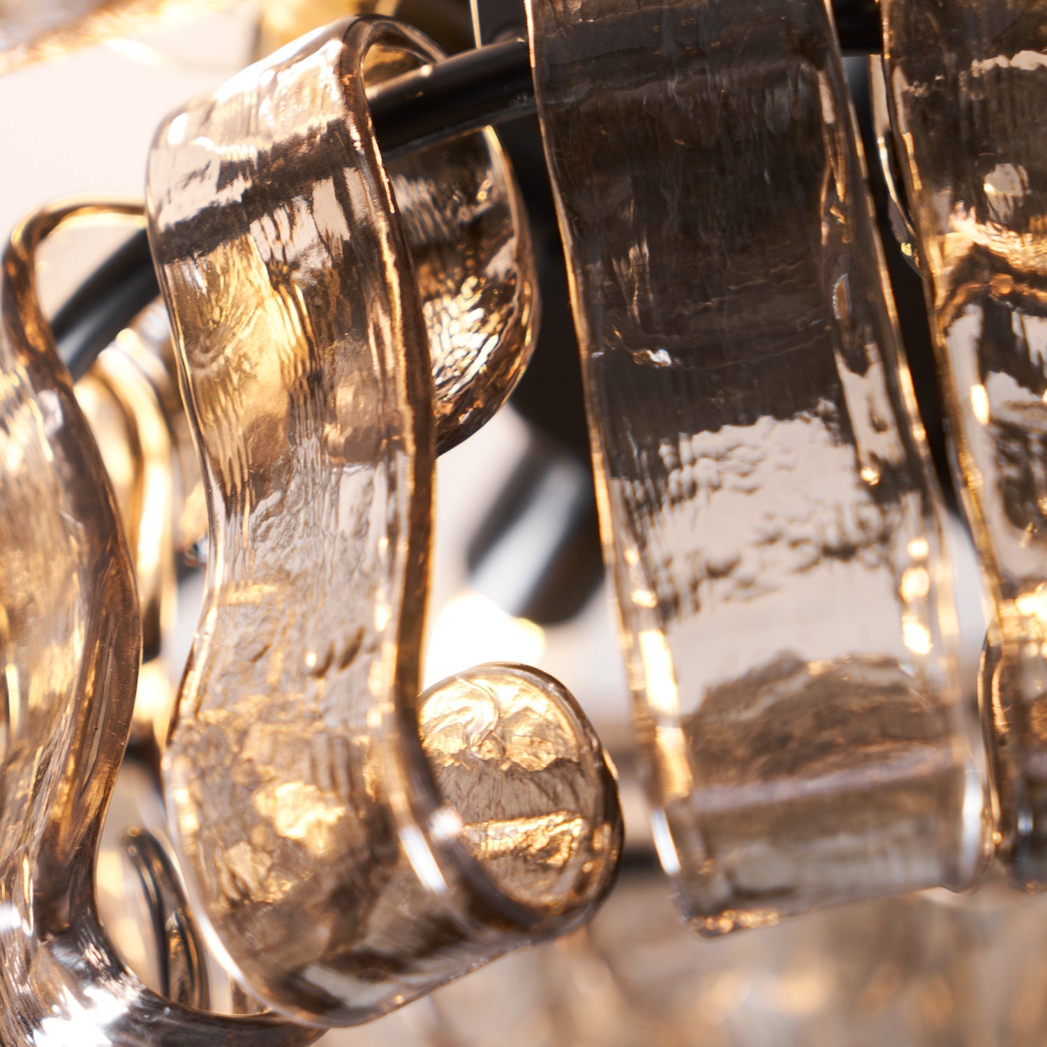 Sculptural Ice Glass Ceiling Light Hand Crafted Faceted Shades Foyer