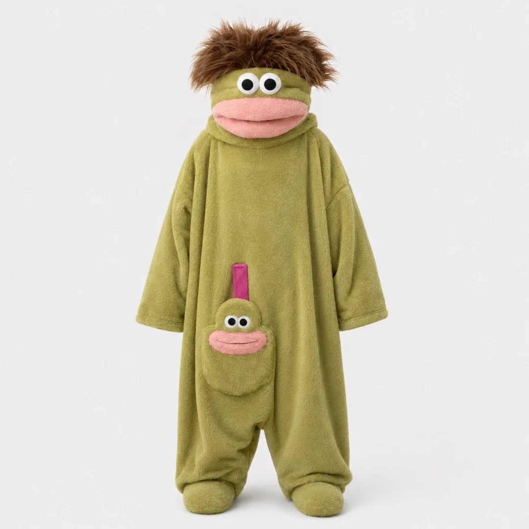 Monster Onesie Pajamas Adults Hooded Flannel Unisex