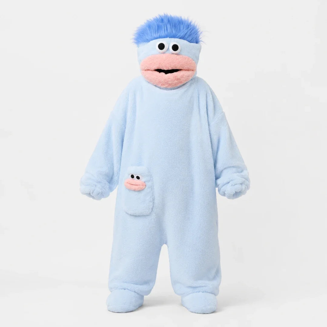 Monster Onesie Pajamas Adults Hooded Flannel Unisex