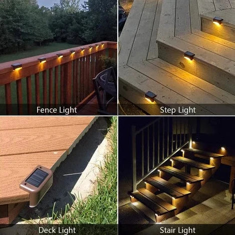 Solar Step Lights Outdoor Waterproof Dusk to Dawn for Deck Stairs and Path