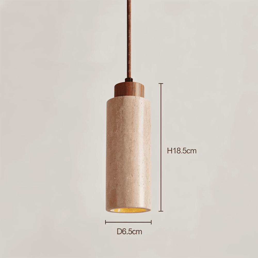 Hængende marmorpendellampe i natursten med downlight