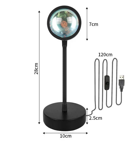 Sunset Lamp Projection Light Rainbow Halo for Bedroom Wall and Photography