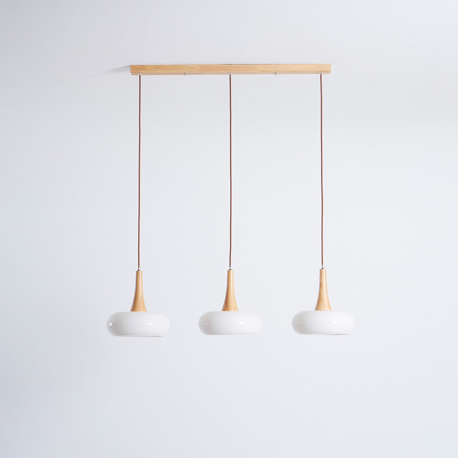 Glass Pendant Light with Wood Accent Bulbs Included for Kitchen Island