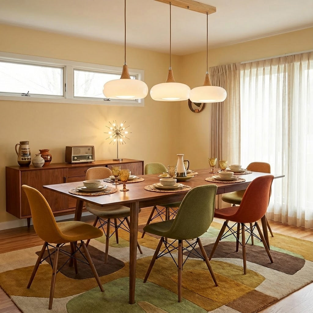 Glass Pendant Light with Wood Accent Bulbs Included for Kitchen Island