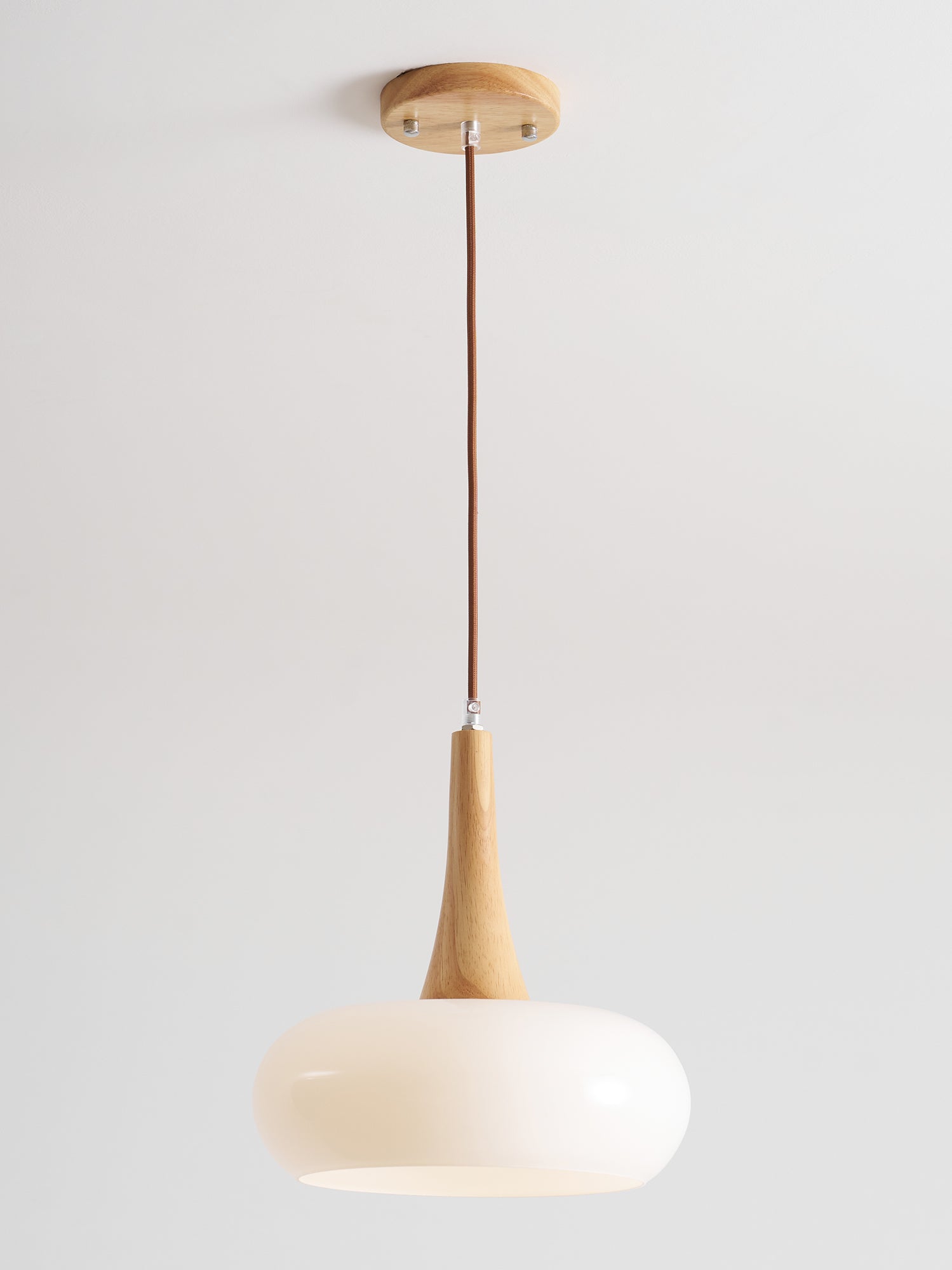 Glass Pendant Light with Wood Accent Bulbs Included for Kitchen Island