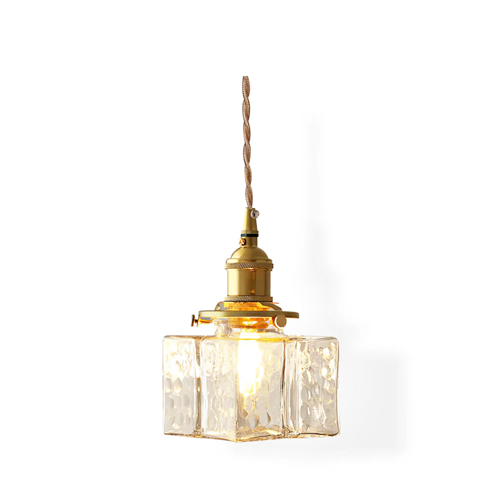 Hammered Glass Pendant Light Brass Frame Cluster Ready Kitchen Island