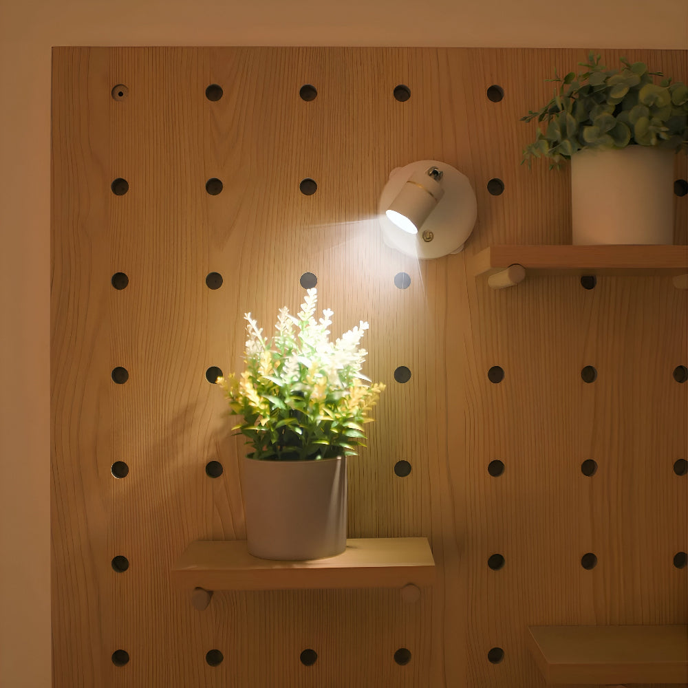 Justerbar spotlight Drejeligt hoved  Trykknap til væg og loftslampe