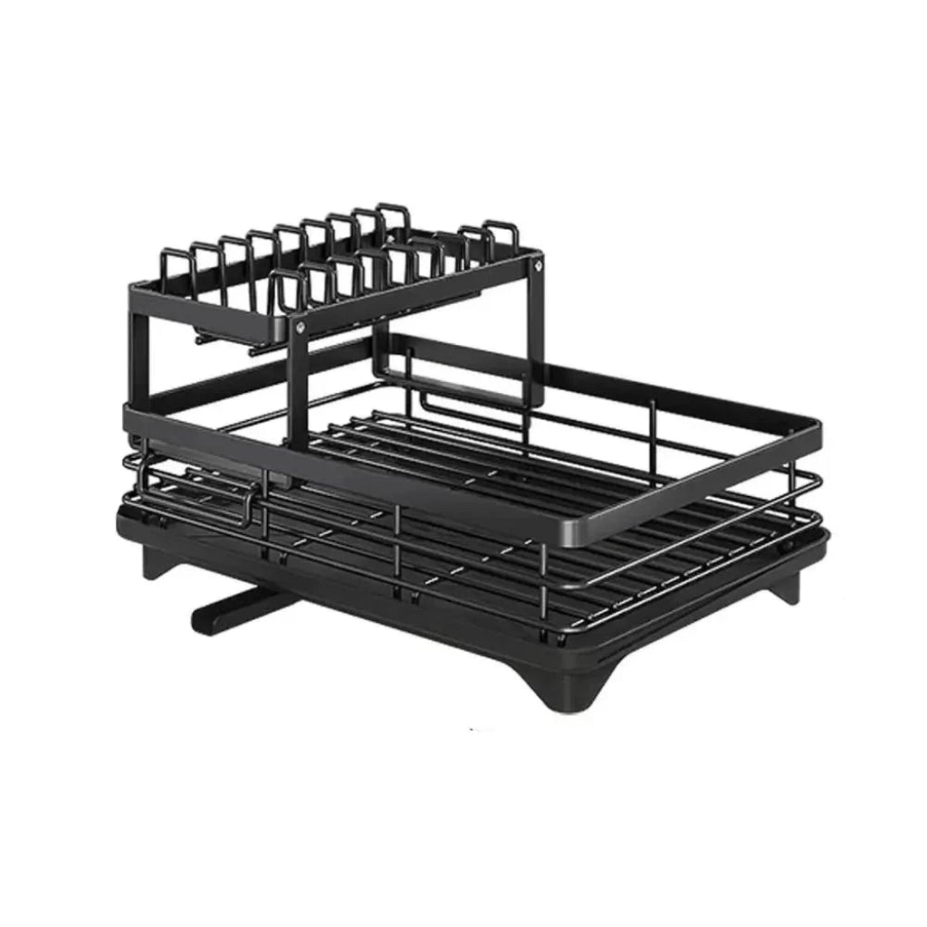 Stainless Steel Dish Drying Rack with Drainboard and Swivel Spout