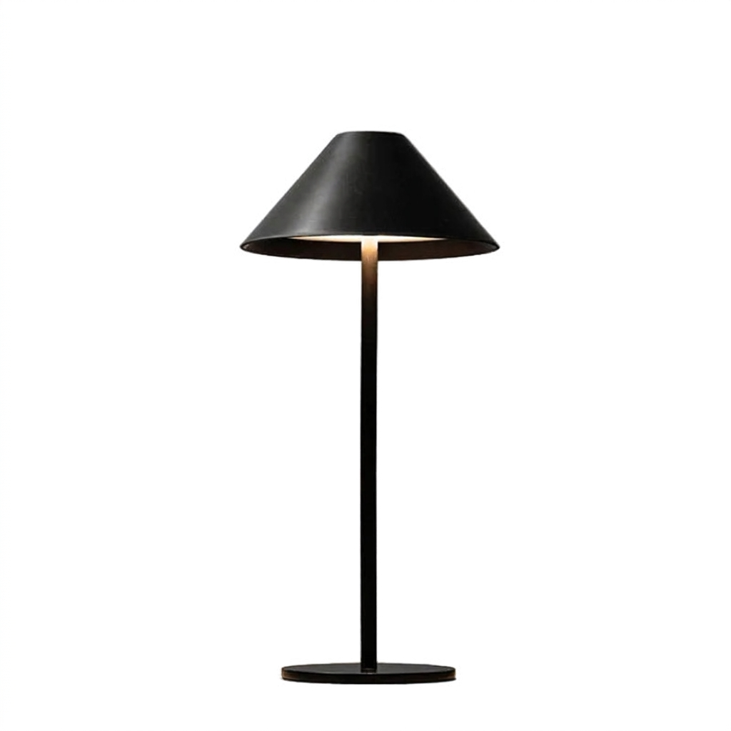Konisk bordlampe med halo ring
