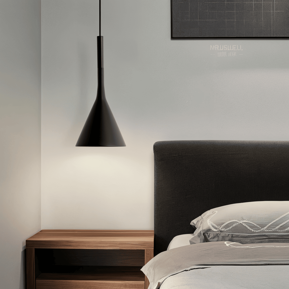 Konisk metalpendellampe med downlight