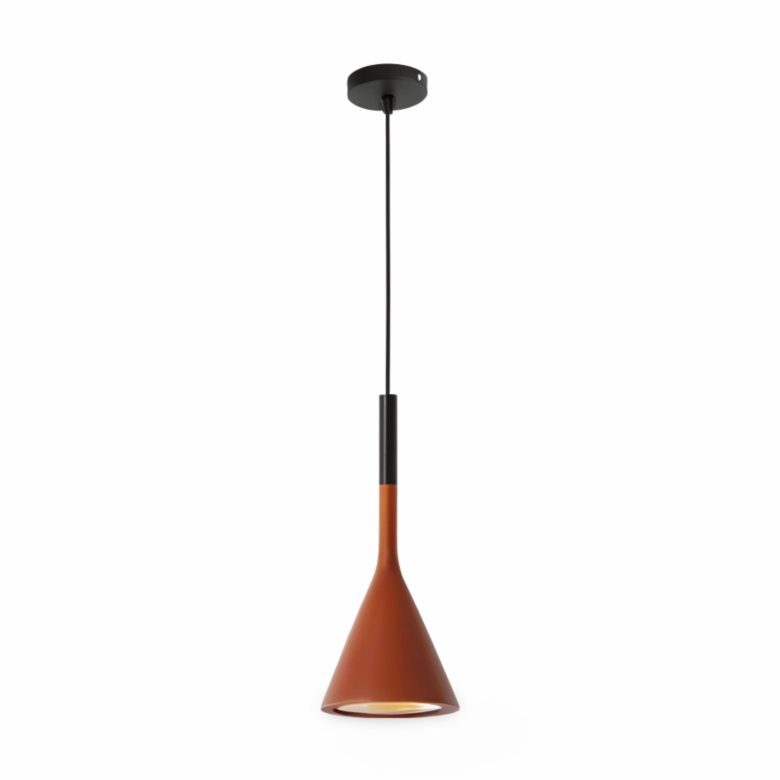 Konisk metalpendellampe med downlight