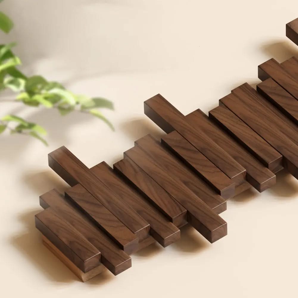 Wall Mounted Coat Rack Solid Wood with Folding Hooks