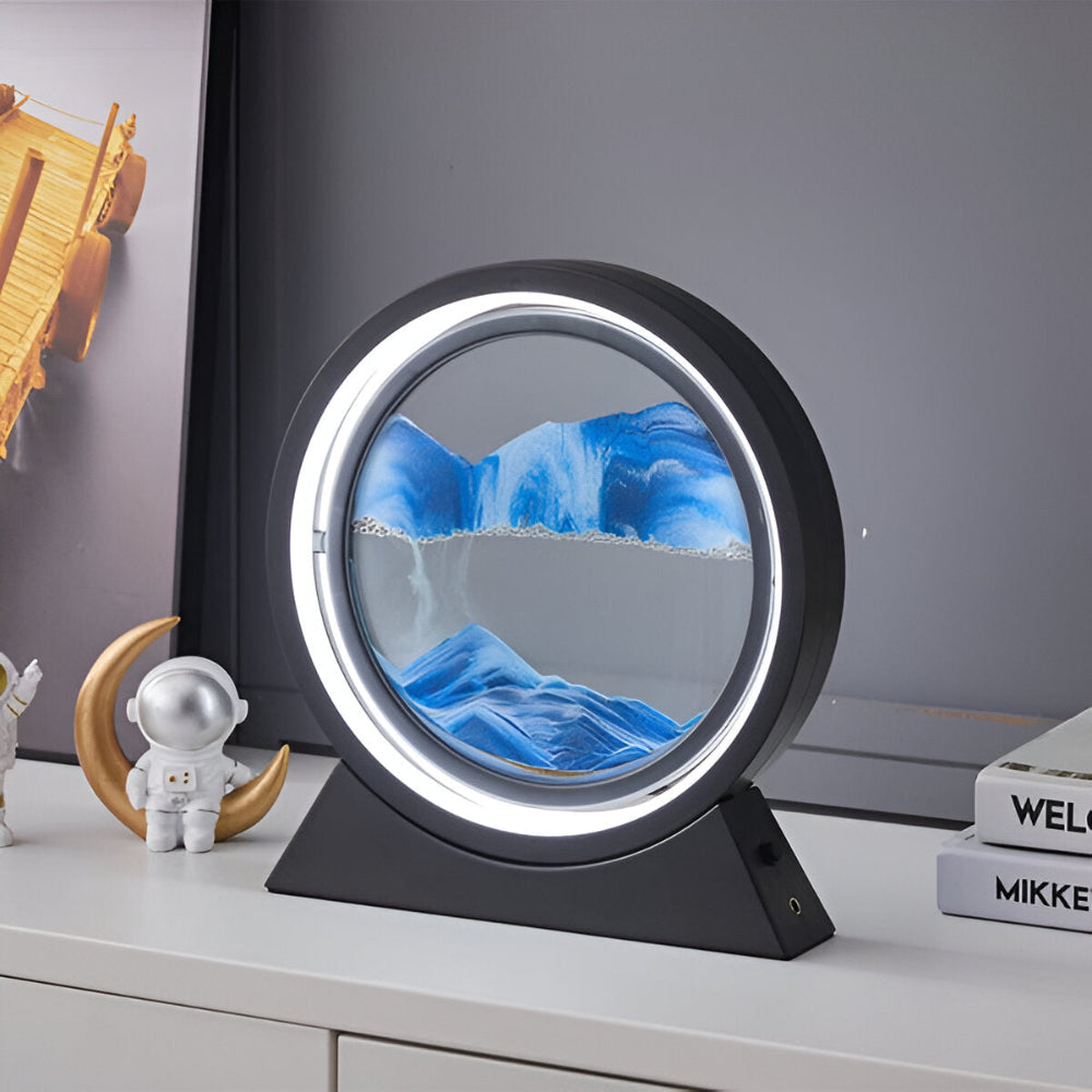 LED-bordlampe med 3D-aroterbart dekorativt design