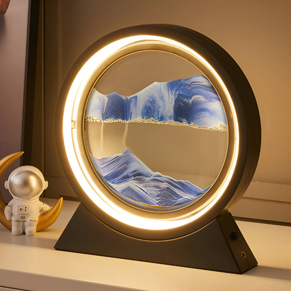 LED-bordlampe med 3D-aroterbart dekorativt design