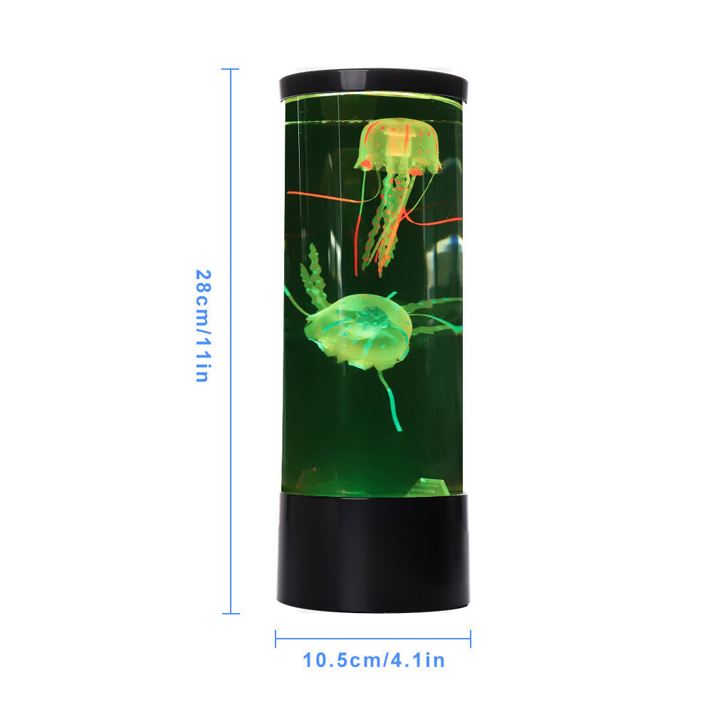 LED Jellyfish Lampe med Fjernbetjening Farveskiftende Sensorisk Belysning