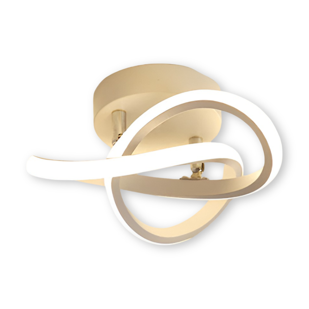 LED loftlampe med skulpturelt snoet design
