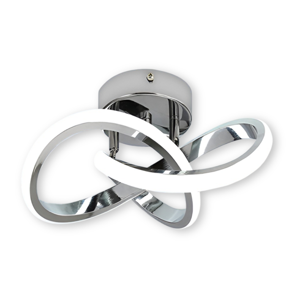 LED loftlampe med skulpturelt snoet design