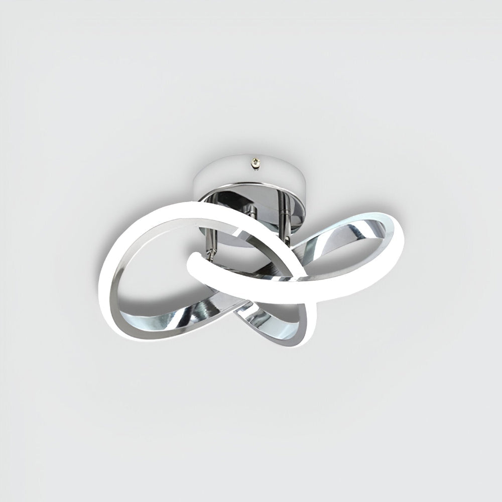 LED loftlampe med skulpturelt snoet design