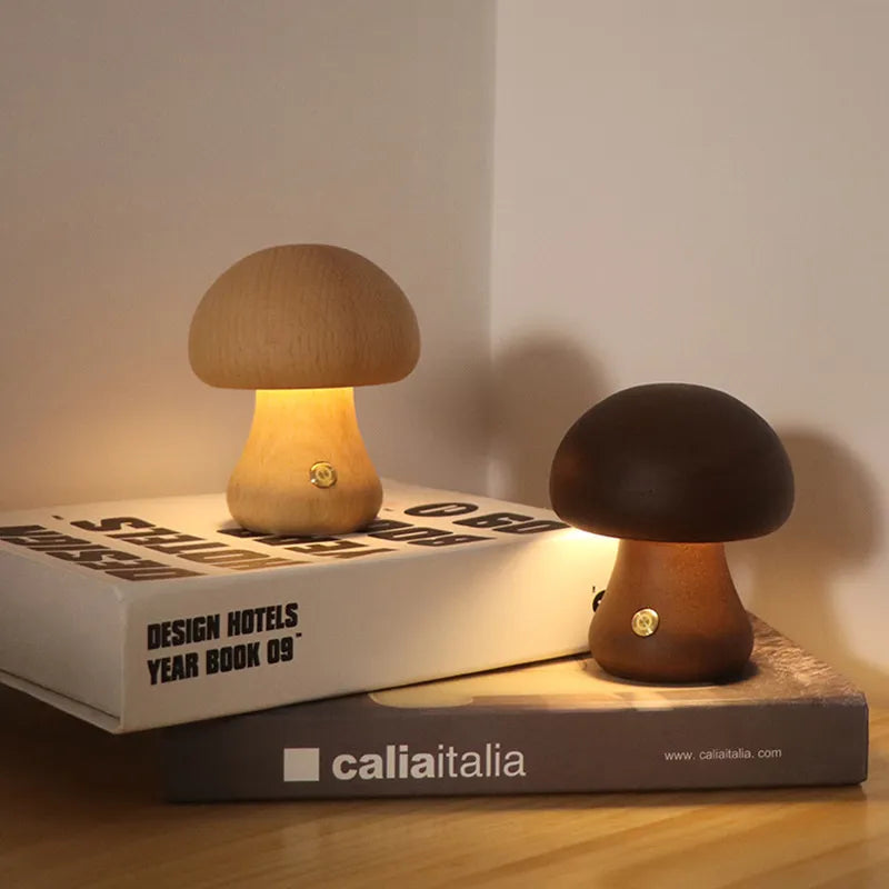 Ledningsfri bordlampe med paddehatte genopladelig LED med touchfunktion