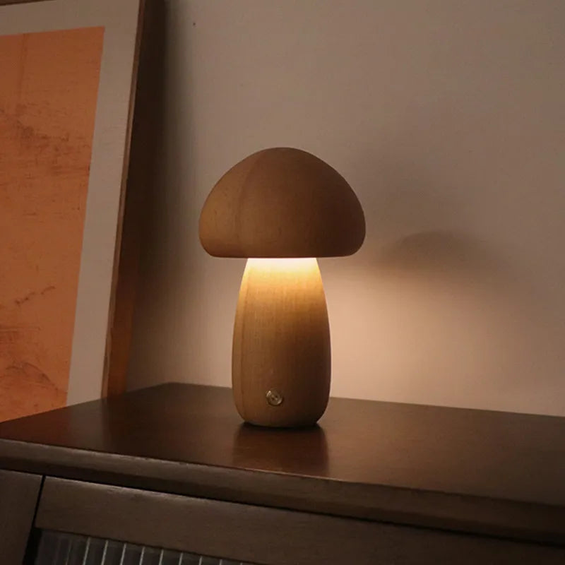 Ledningsfri bordlampe med paddehatte genopladelig LED med touchfunktion