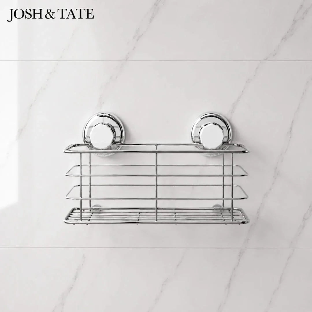 Suction Shower Caddy Basket Twist-Lock Stainless Steel