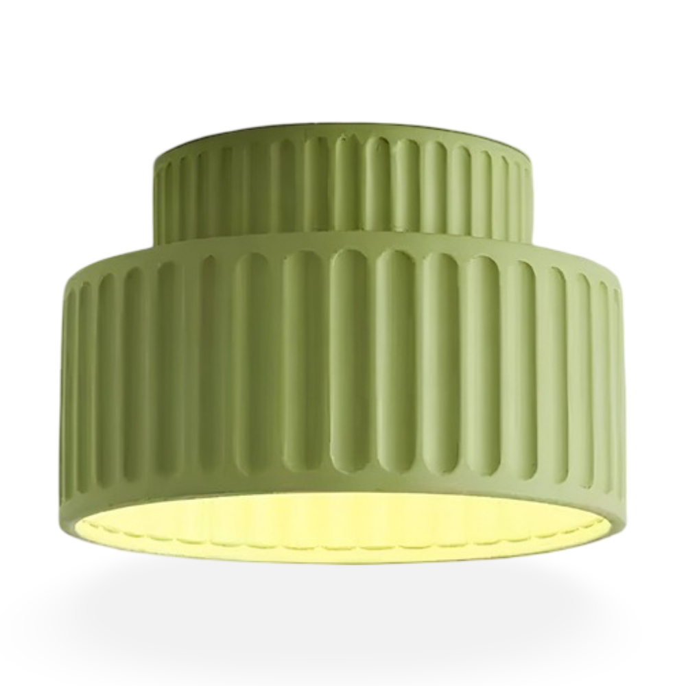Loftlampe i resin med riflet design
