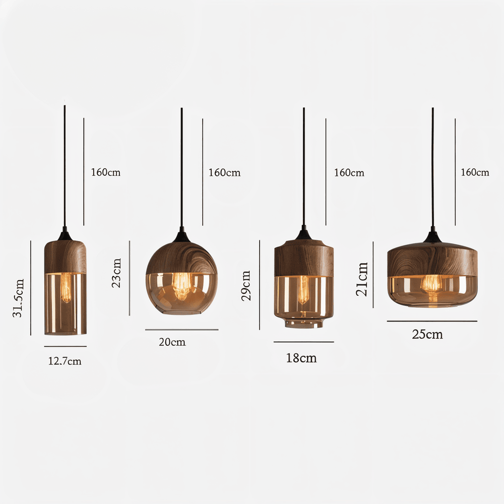 Glasoria Pendel Retro Moderne Pendellampe i Glas
