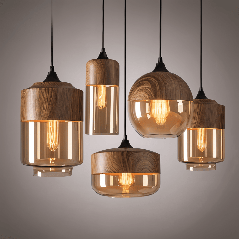 Glasoria Pendel Retro Moderne Pendellampe i Glas