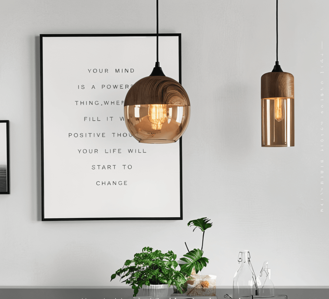 Glasoria Pendel Retro Moderne Pendellampe i Glas