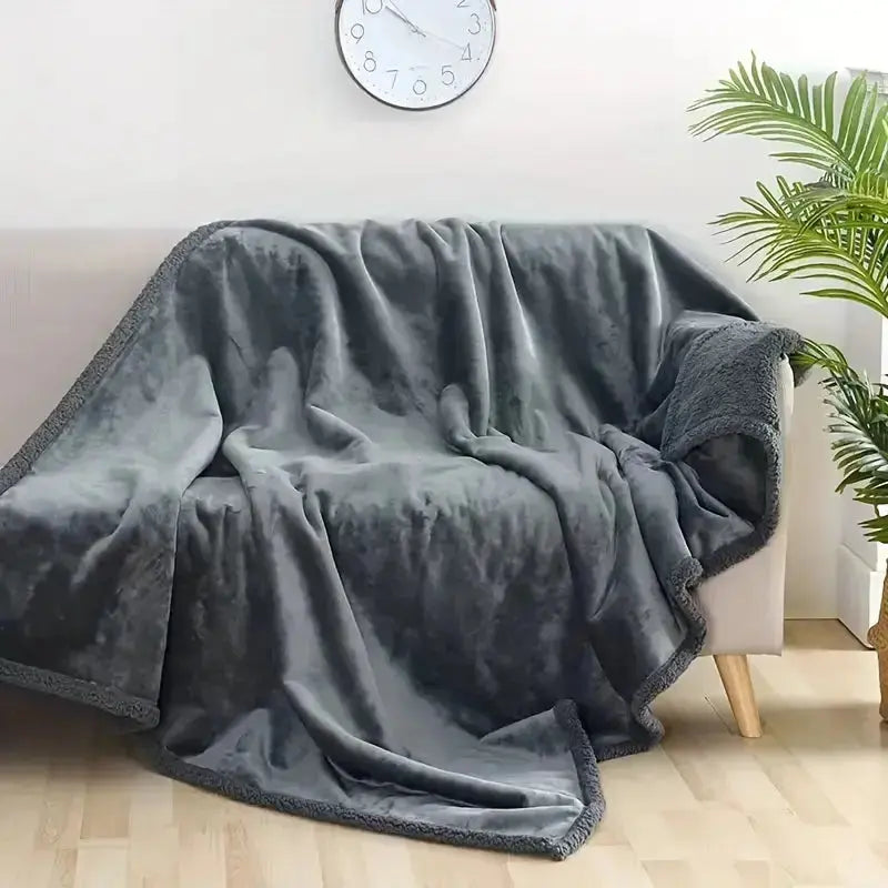 Waterproof Throw Blanket Reversible Sherpa and Flannel
