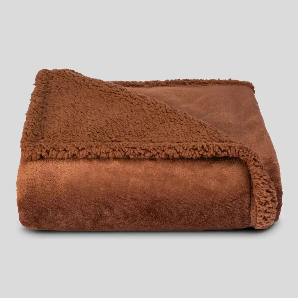 Waterproof Throw Blanket Reversible Sherpa and Flannel
