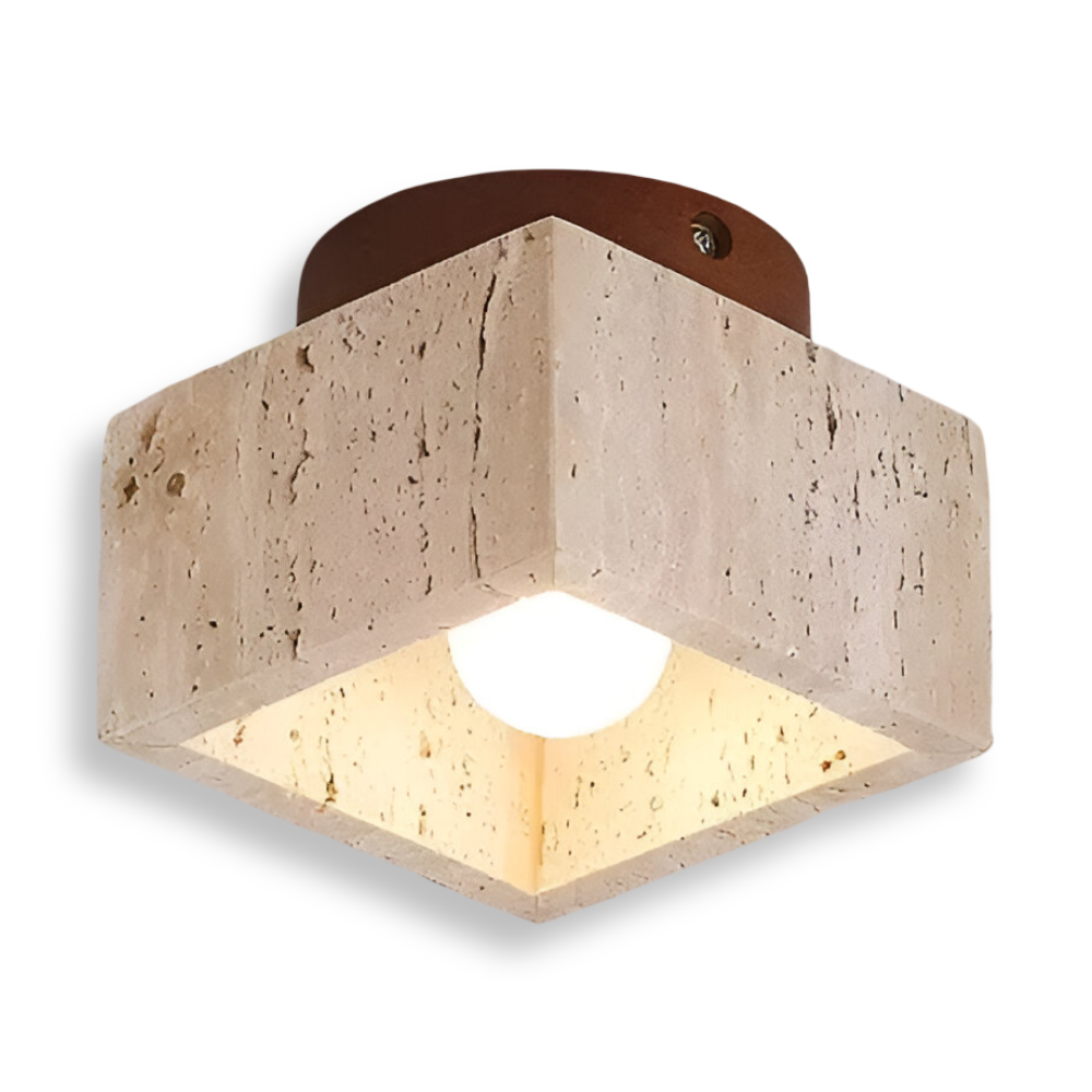 Travertine Flush Mount Ceiling Light
