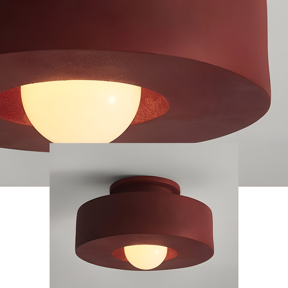 Metal loftlampe med rund cylinderform
