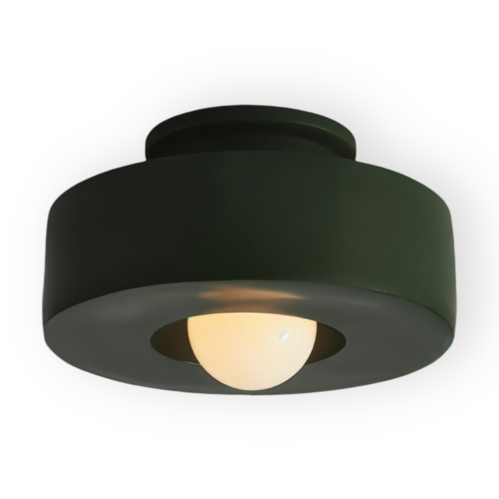 Metal loftlampe med rund cylinderform