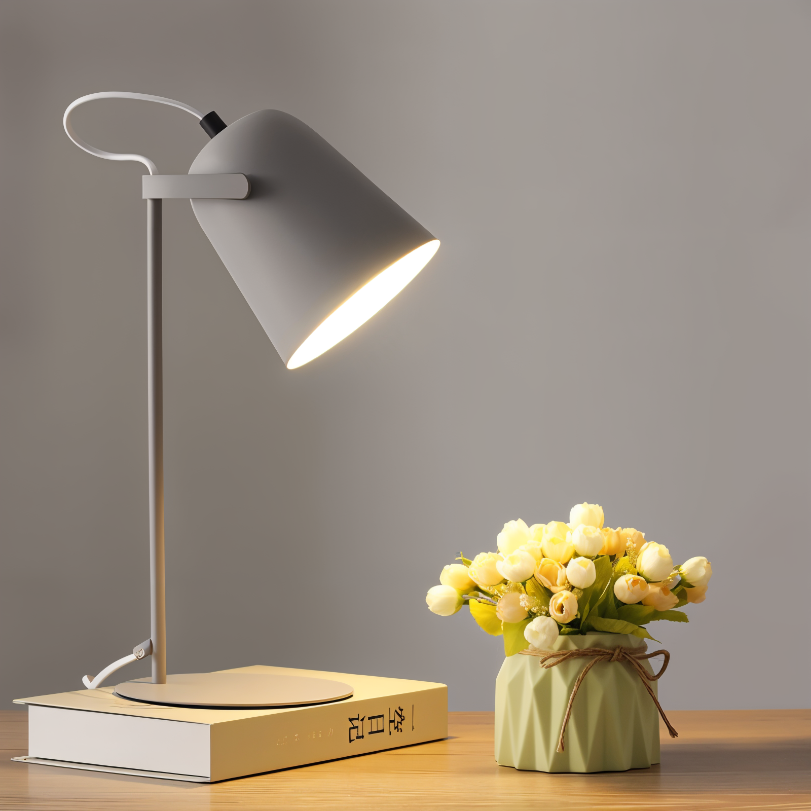 Metal skrivebordslampe Justerbar bordlampe med kegleformet skærm