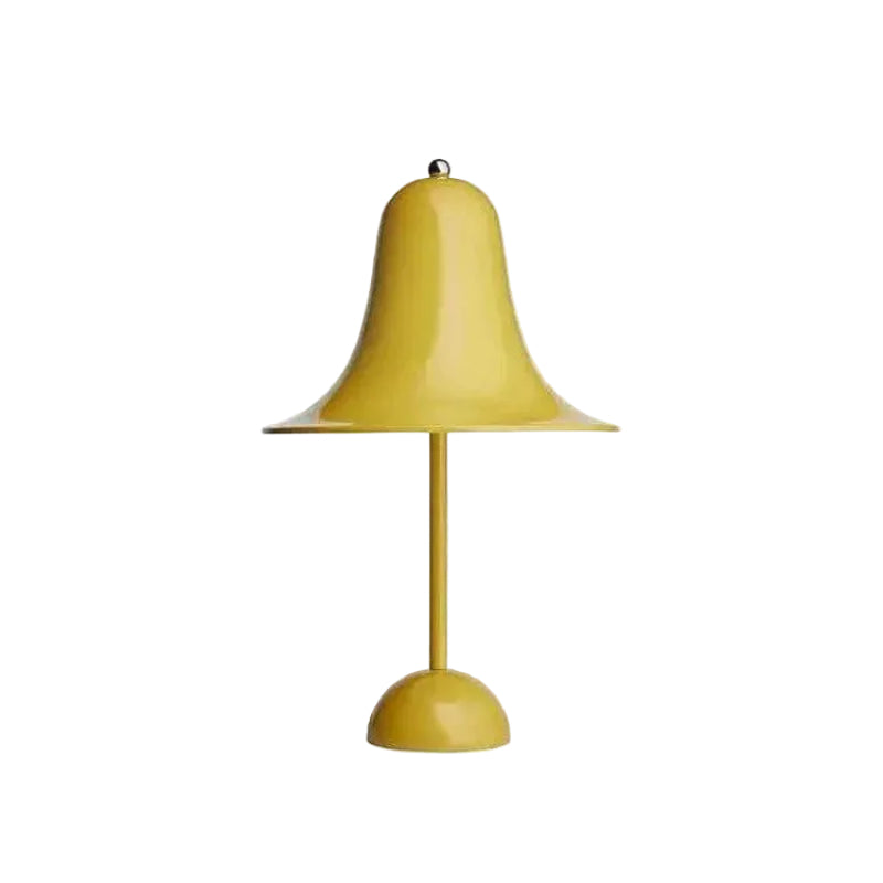 Metalbordlampe med urskærm og rund fod